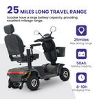 S500-Black Heavy Duty Mobility Scooter