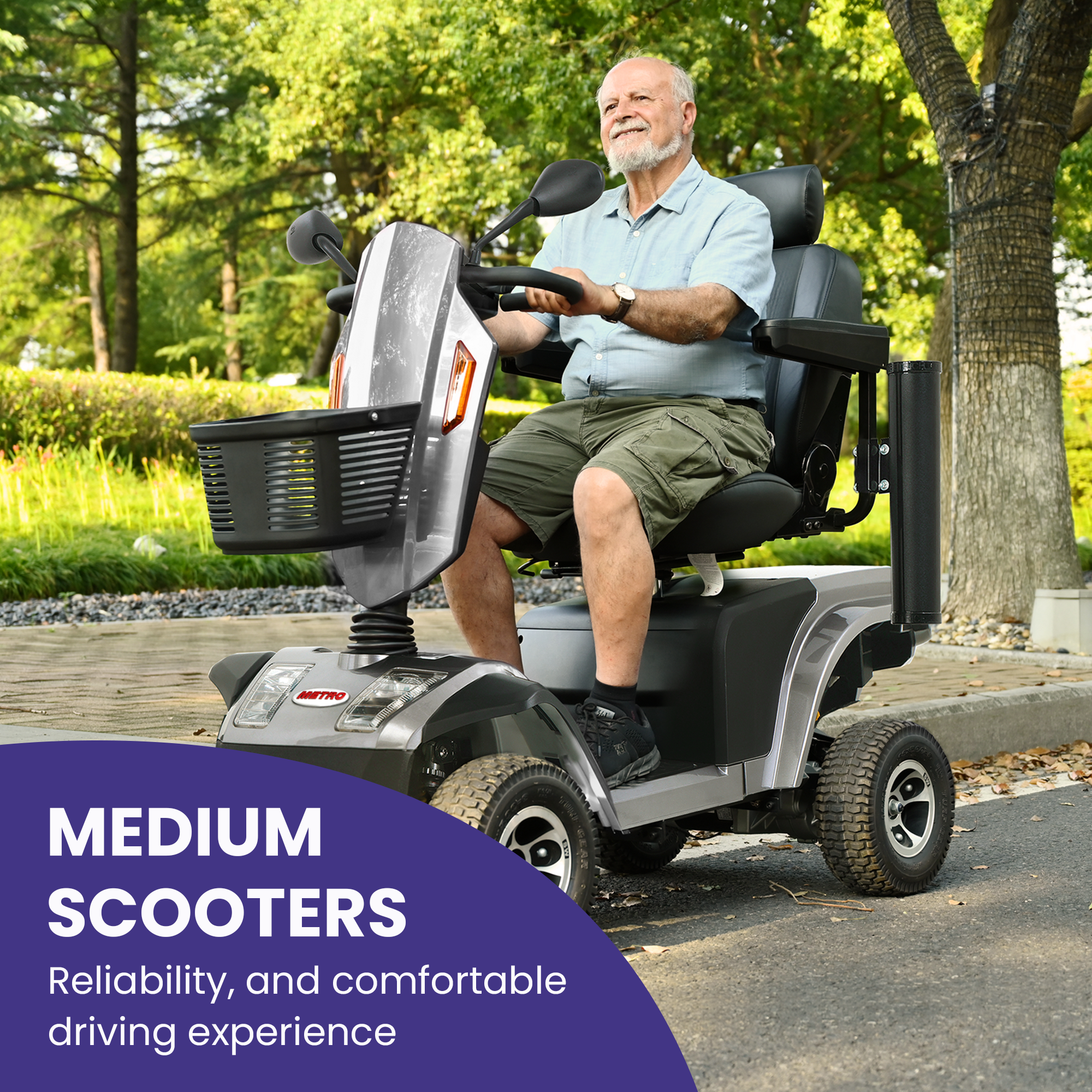 S500-Grey Heavy Duty Mobility Scooter