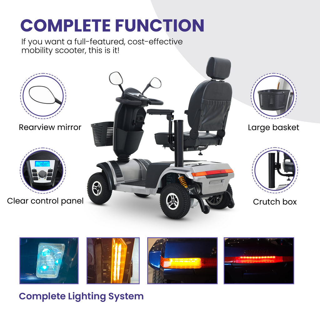 S500-Grey Heavy Duty Mobility Scooter