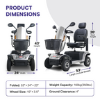 S500-Grey Heavy Duty Mobility Scooter