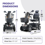 S500-Black Heavy Duty Mobility Scooter