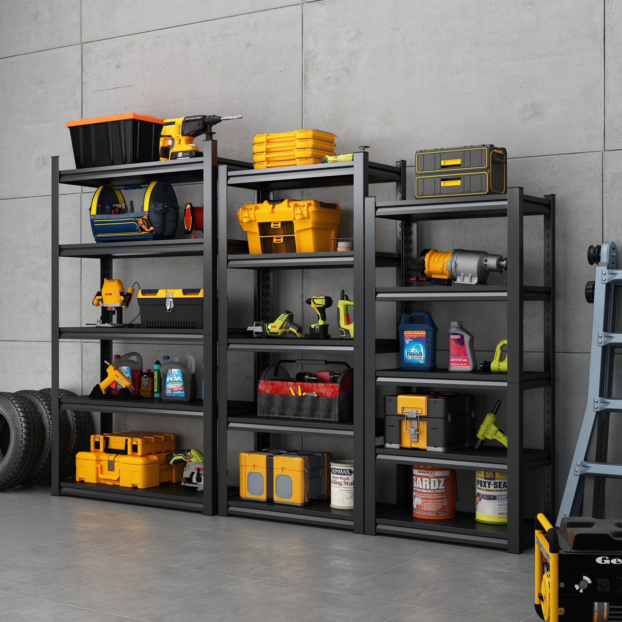 72"H 5 Tier Metal Shelves for Heavy Duty Storage