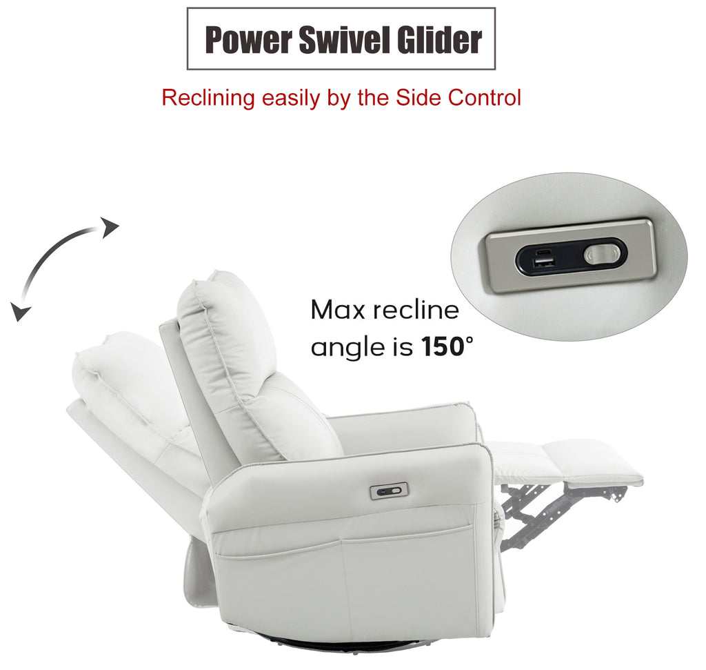 270° Power Swivel Rocker Recliner Chair