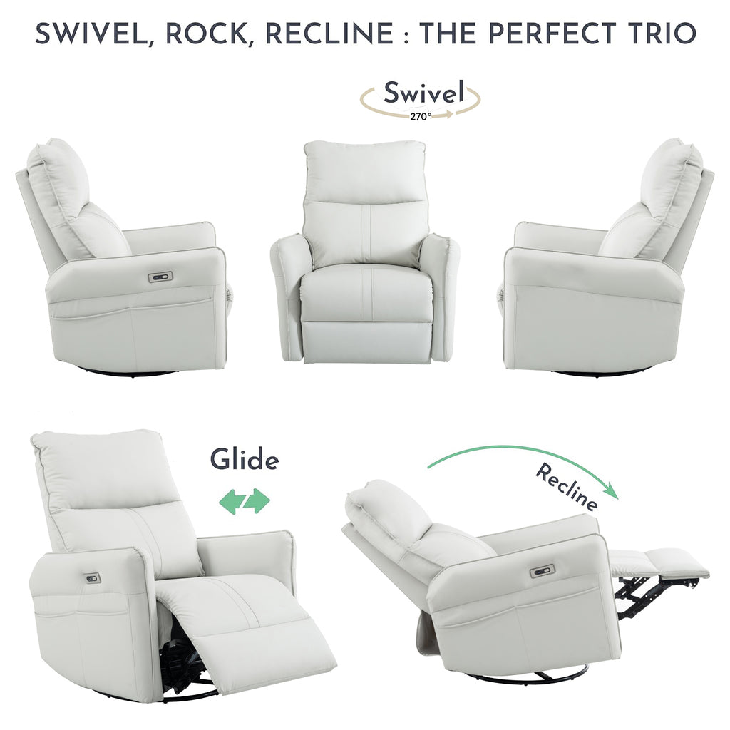270° Power Swivel Rocker Recliner Chair
