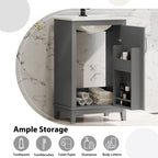 20 Inch Modern Small Bathroom Vanity Cabinet With Ceramic Basin