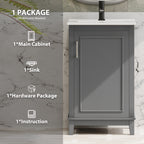 20 Inch Modern Small Bathroom Vanity Cabinet With Ceramic Basin