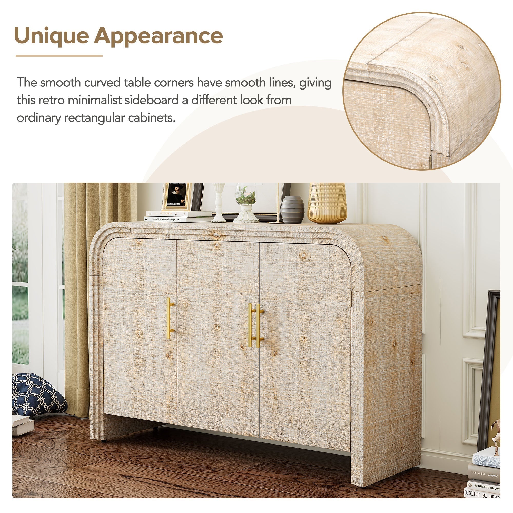 Rustic Curved Waterfall Sideboard