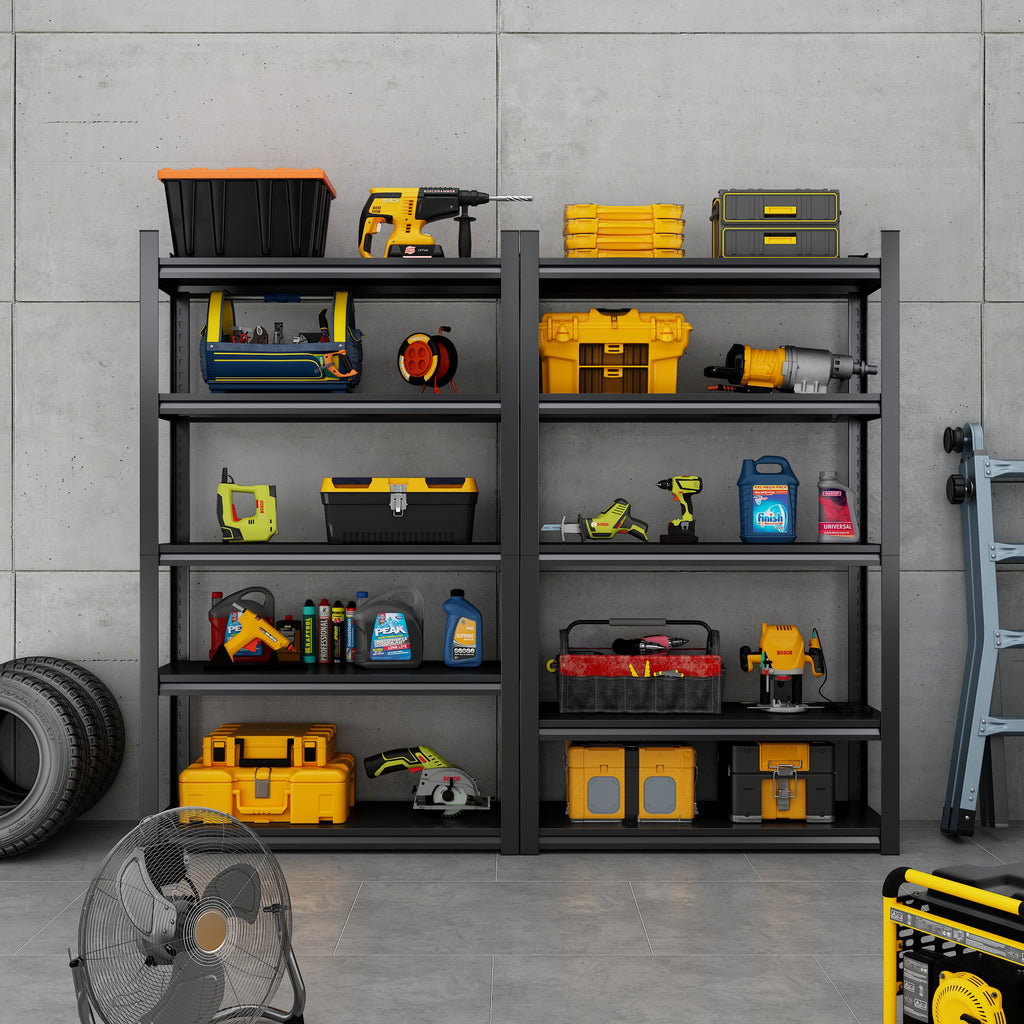 72"H 5 Tier Metal Shelves for Heavy Duty Storage