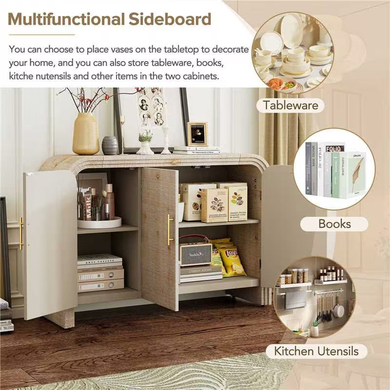 Rustic Curved Waterfall Sideboard