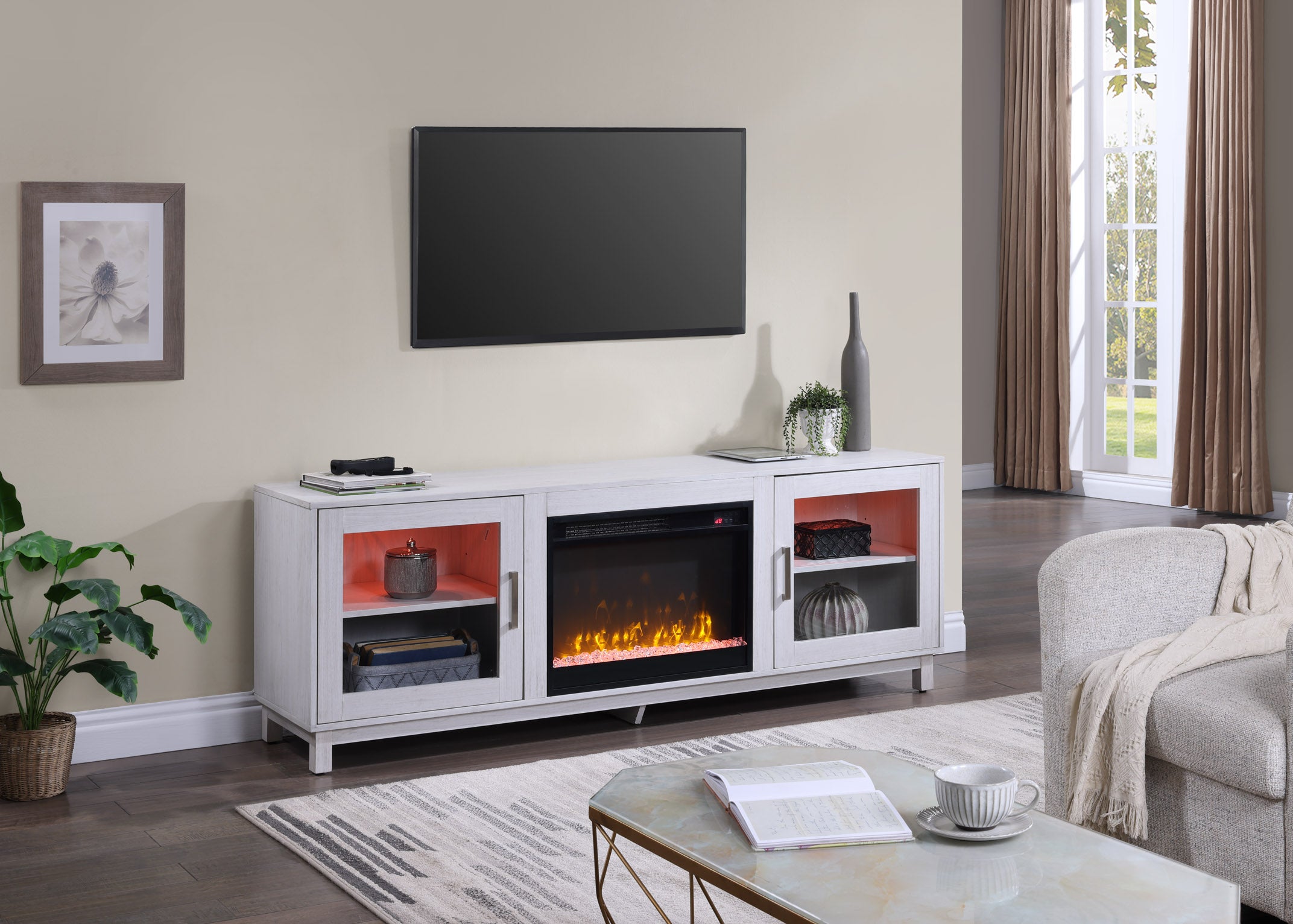 Summit 70" TV Stand Console with Fireplace