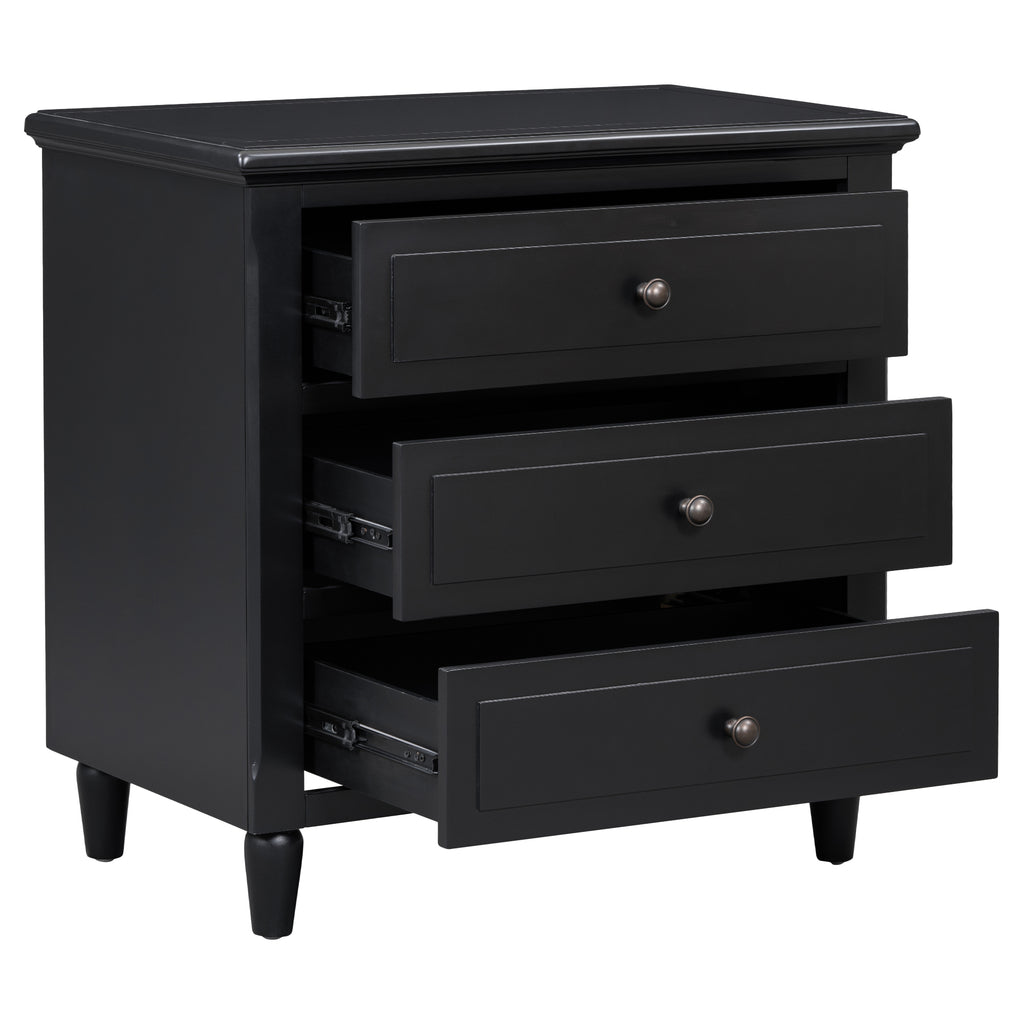 U_STYLE 28" Painted Nightstand with 3 Drawers