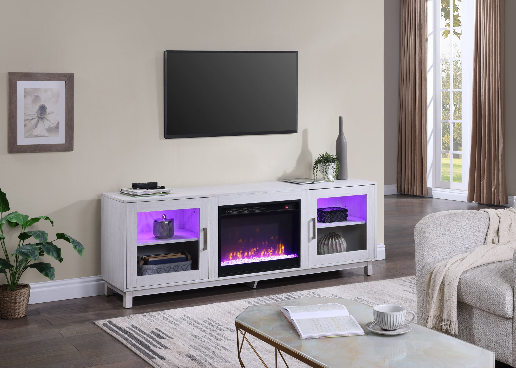 Summit 70" TV Stand Console with Fireplace