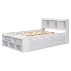 Full Bed with Bookcase Headboard and Storage Solutions