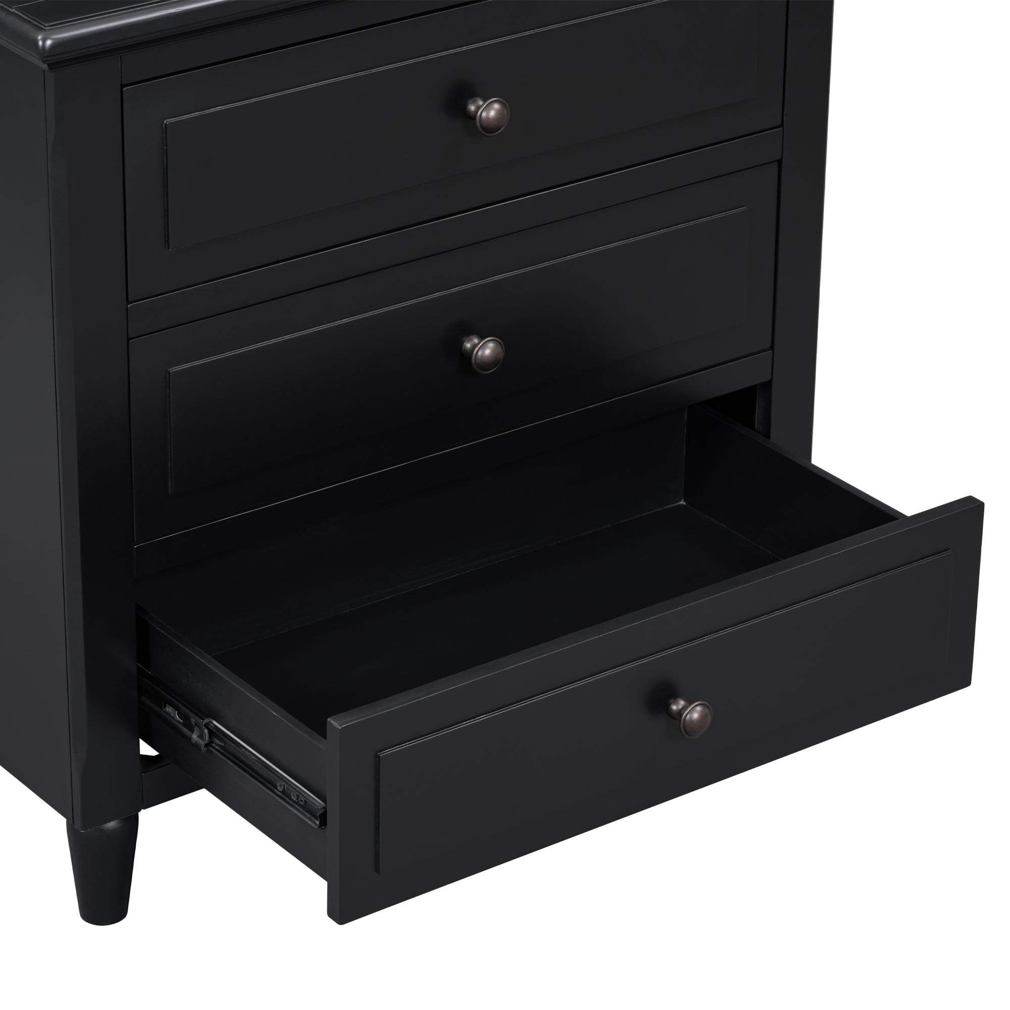 U_STYLE 28" Painted Nightstand with 3 Drawers