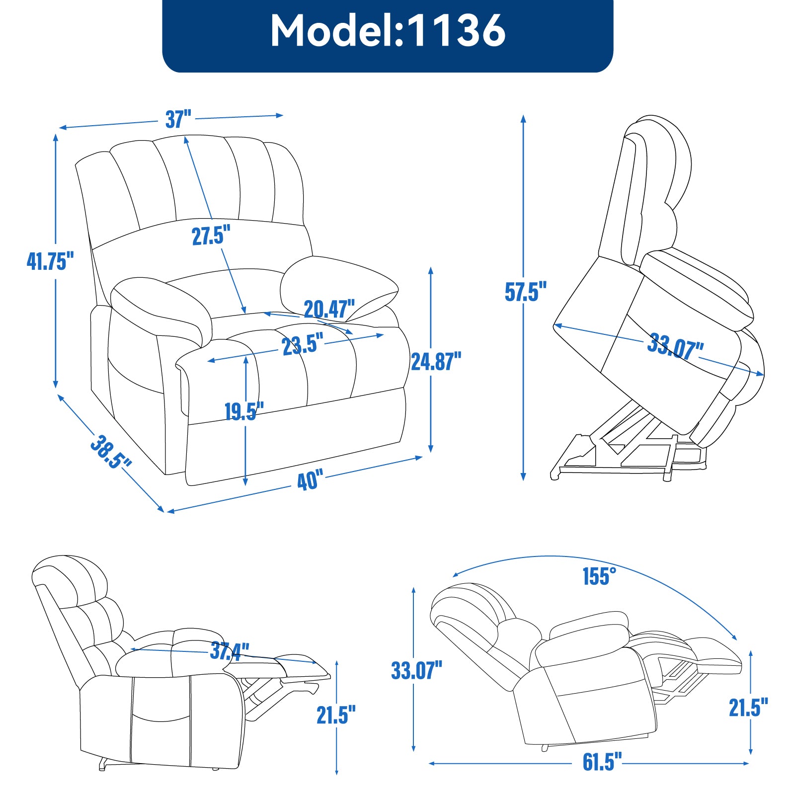 ComfortMax Power Lift Recliner Chair - Large Size
