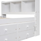 Full Bed with Bookcase Headboard and Storage Solutions