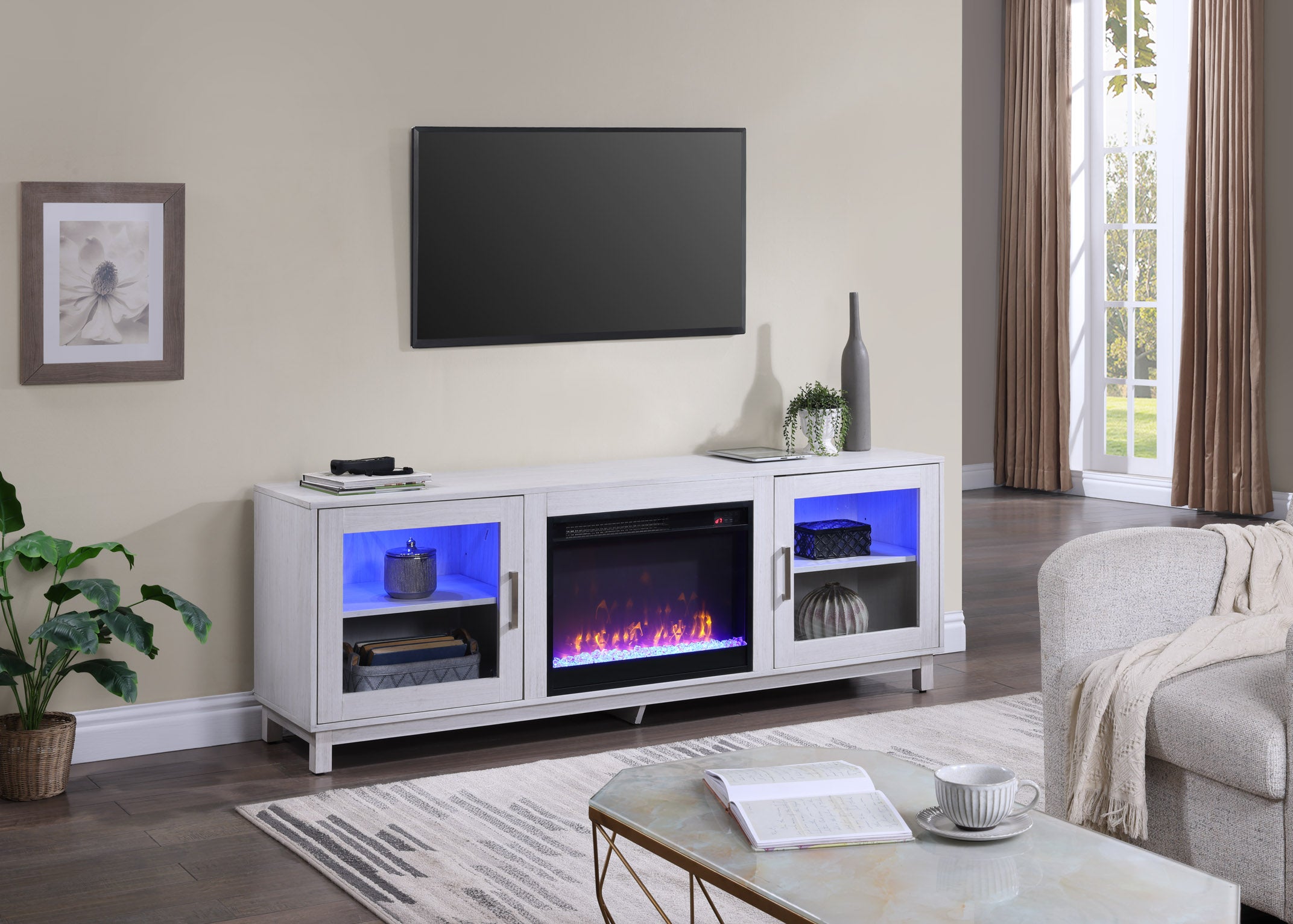 Summit 70" TV Stand Console with Fireplace