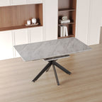 62.4" Extendable Dining Table Set for 6-8 Persons