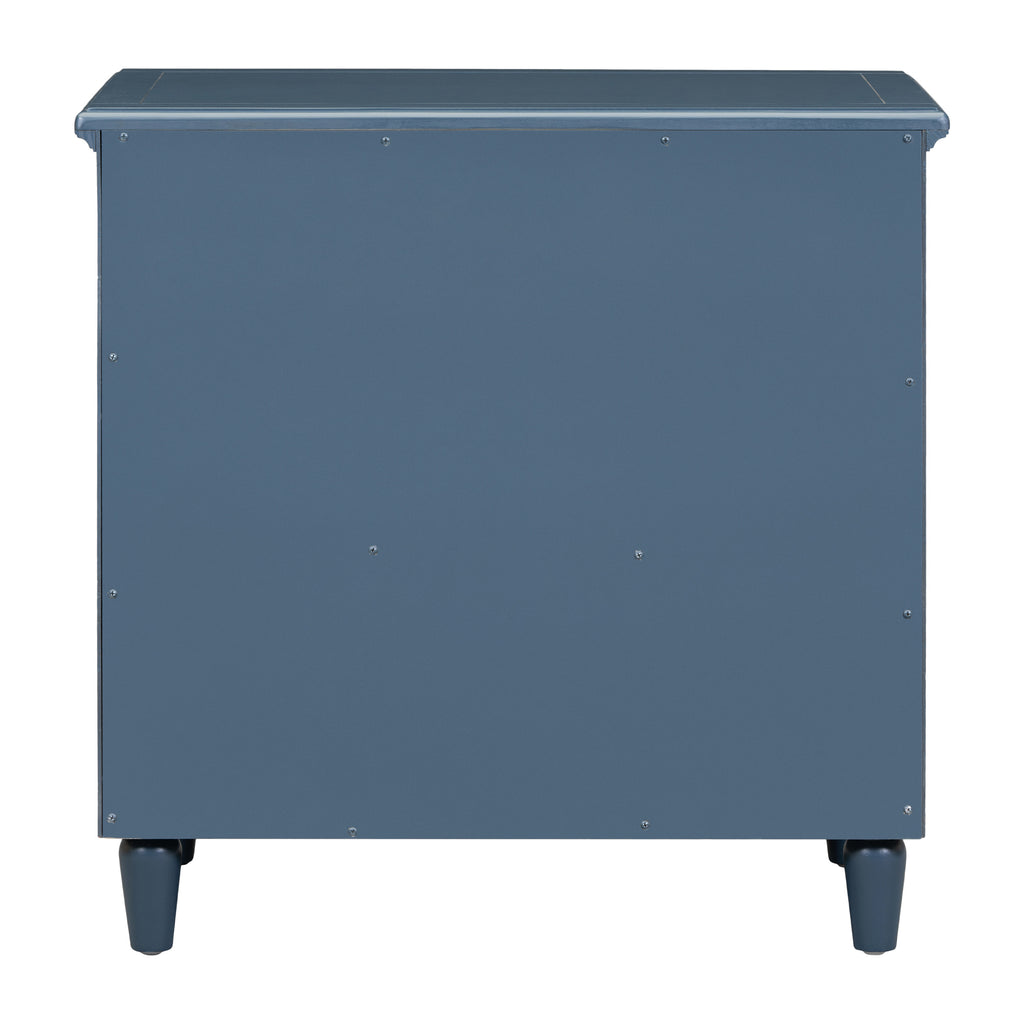 U_STYLE 28'' Pine Wood Nightstand with 3 Drawers