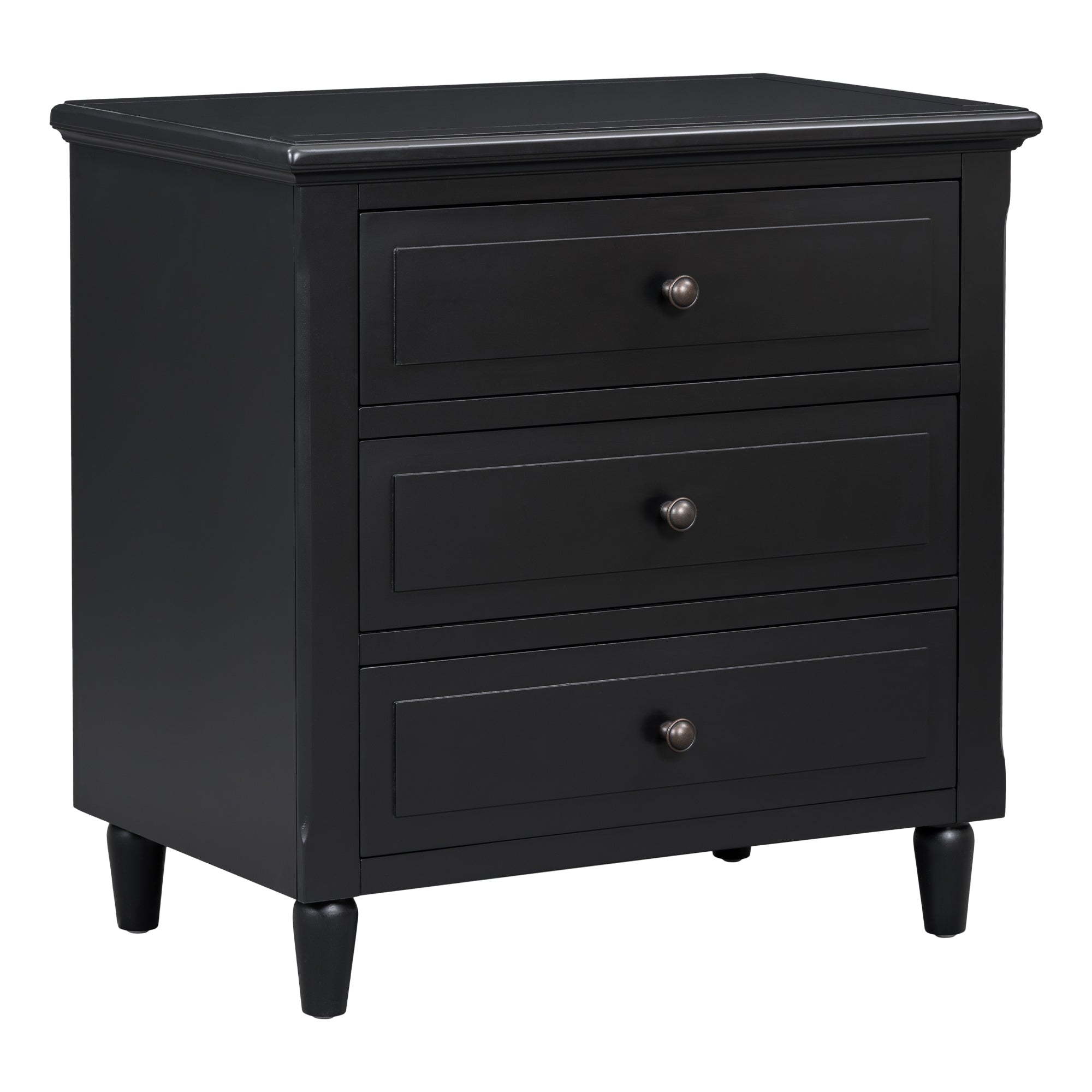 U_STYLE 28" Painted Nightstand with 3 Drawers