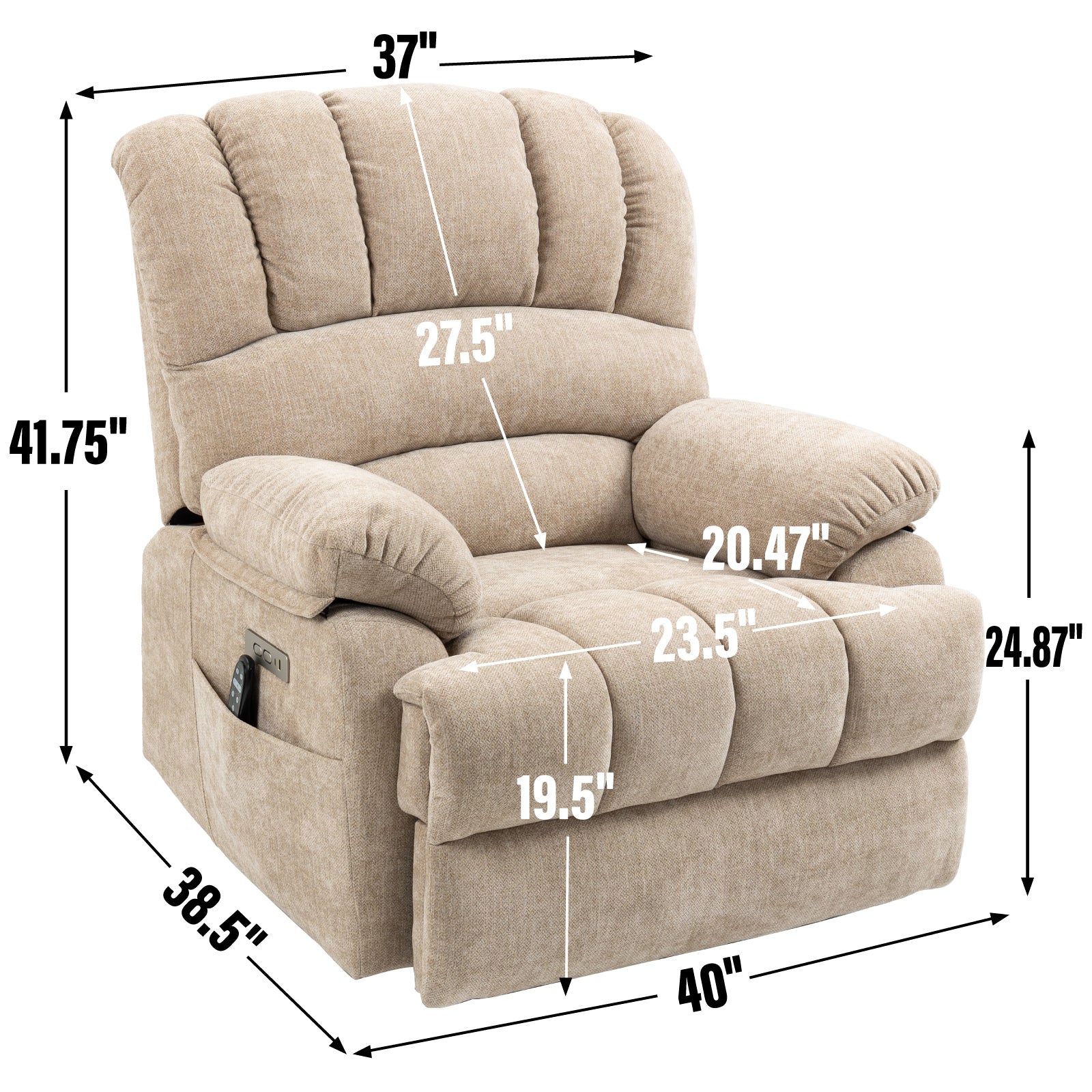 ComfortMax Power Lift Recliner Chair - Large Size