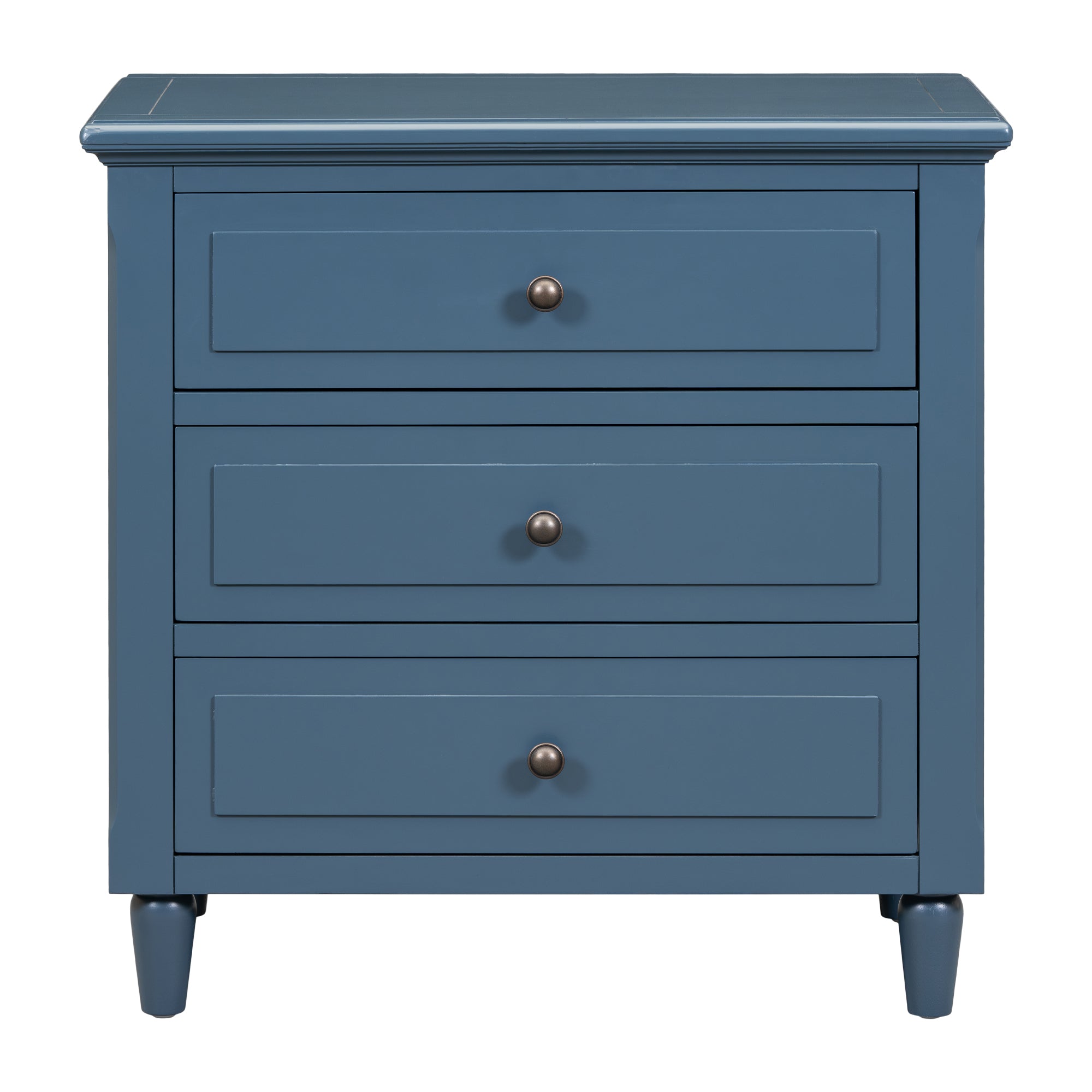 U_STYLE 28'' Pine Wood Nightstand with 3 Drawers