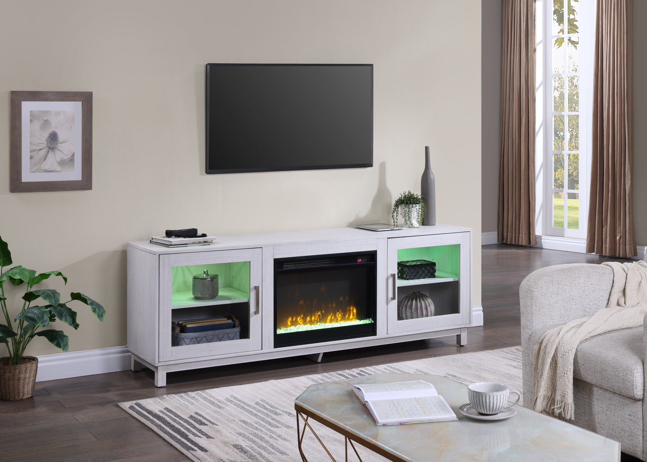 Summit 70" TV Stand Console with Fireplace