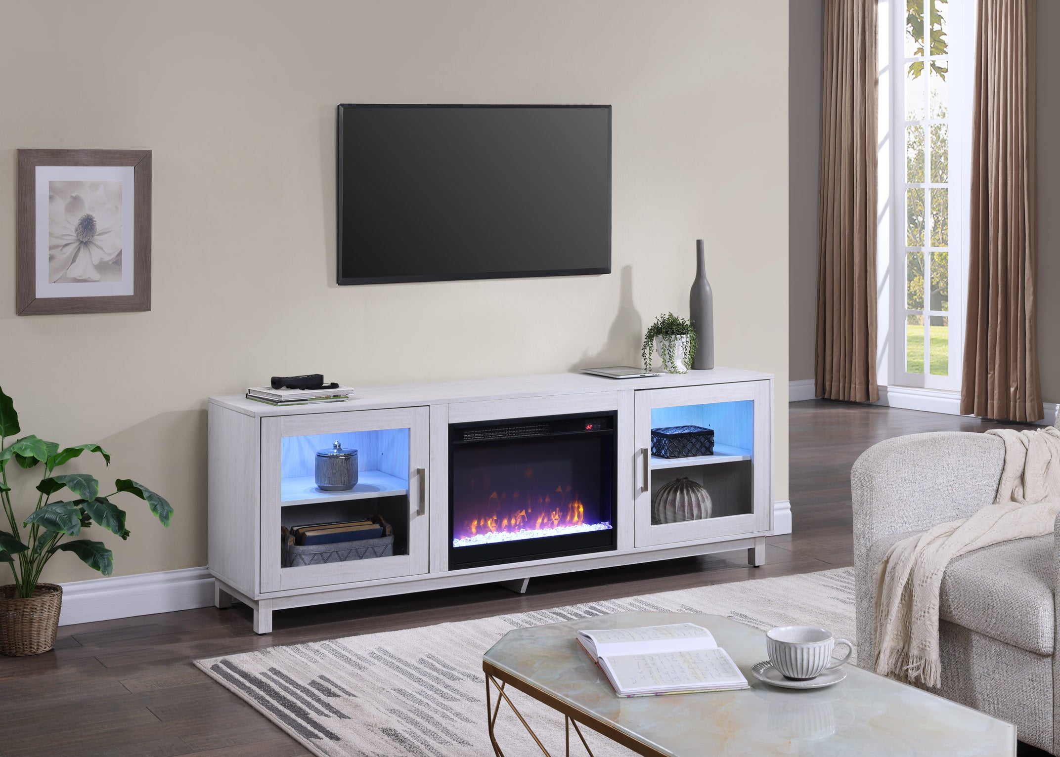 Summit 70" TV Stand Console with Fireplace