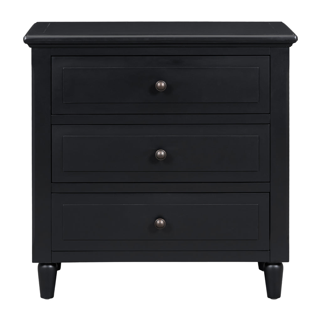 U_STYLE 28" Painted Nightstand with 3 Drawers