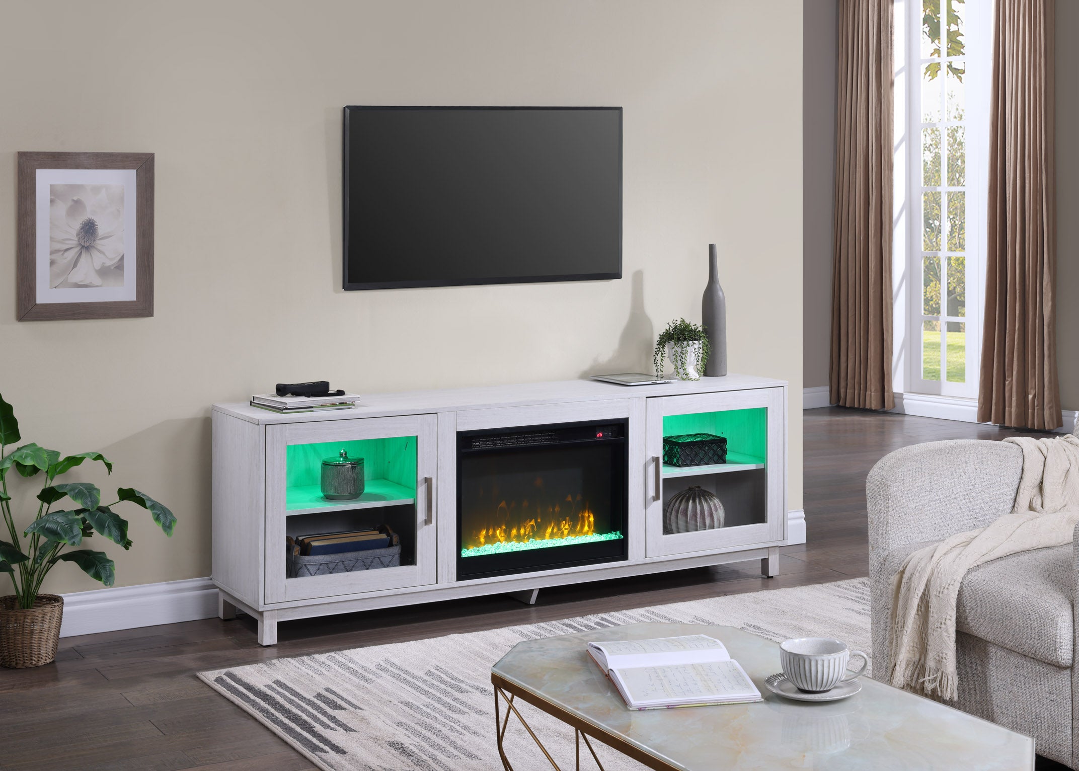 Summit 70" TV Stand Console with Fireplace