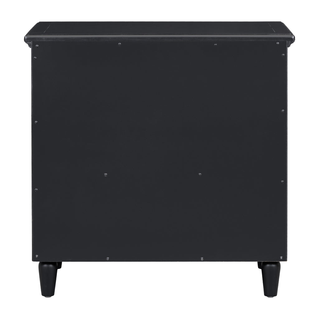 U_STYLE 28" Painted Nightstand with 3 Drawers