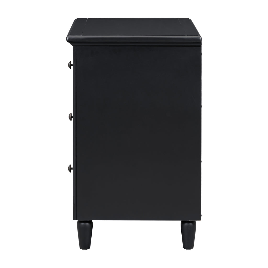 U_STYLE 28" Painted Nightstand with 3 Drawers