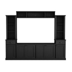 Minimalist Entertainment Wall Unit Set with Bridge