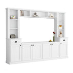 Minimalist Entertainment Wall Unit Set with Bridge for TVs Up to 75''