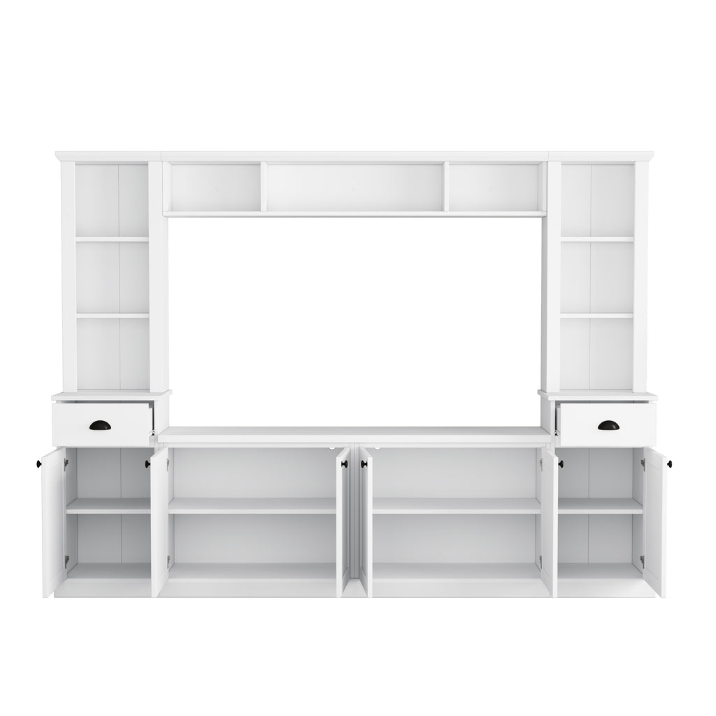 Minimalist Entertainment Wall Unit Set with Bridge for TVs Up to 75''