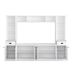 Minimalist Entertainment Wall Unit Set with Bridge for TVs Up to 75''