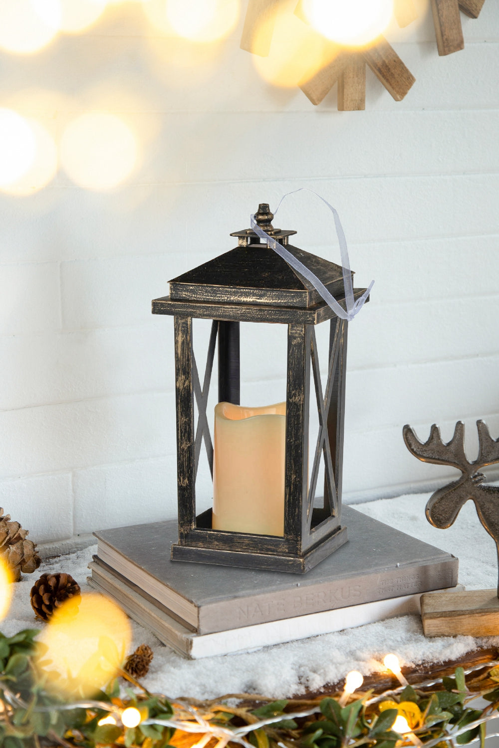 Set of 2 Menifee Lantern with LED Candle