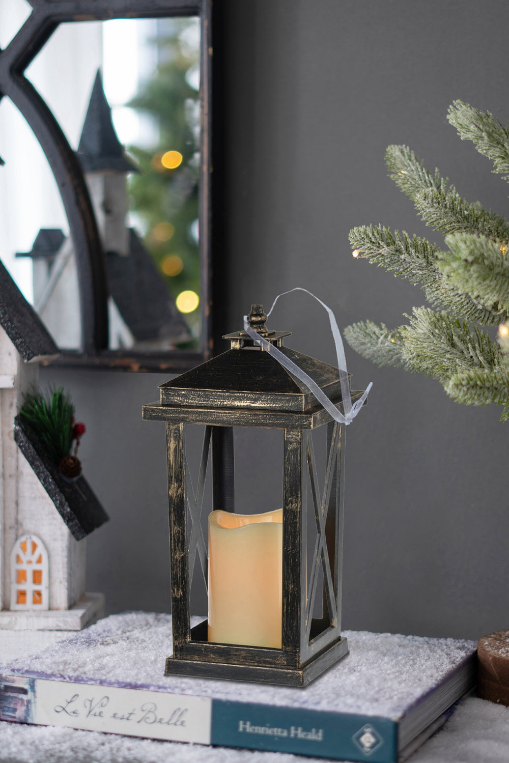Set of 2 Menifee Lantern with LED Candle