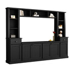 Minimalist Entertainment Wall Unit Set with Bridge