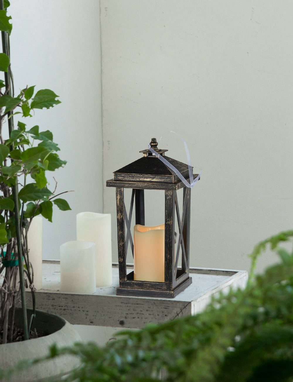Set of 2 Menifee Lantern with LED Candle