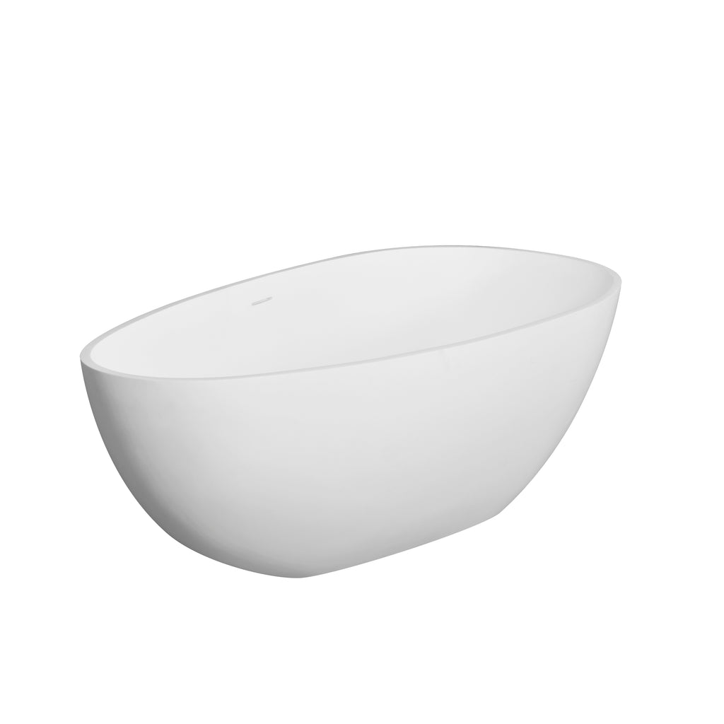 66.9 Inch Freestanding Solid Surface Soaking Bathtub