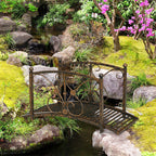 Outsunny 3.3FT Metal Arch Zen Garden Bridge