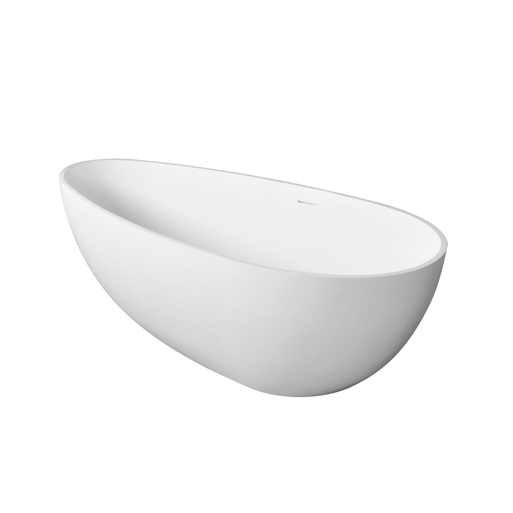 66.9 Inch Freestanding Solid Surface Soaking Bathtub