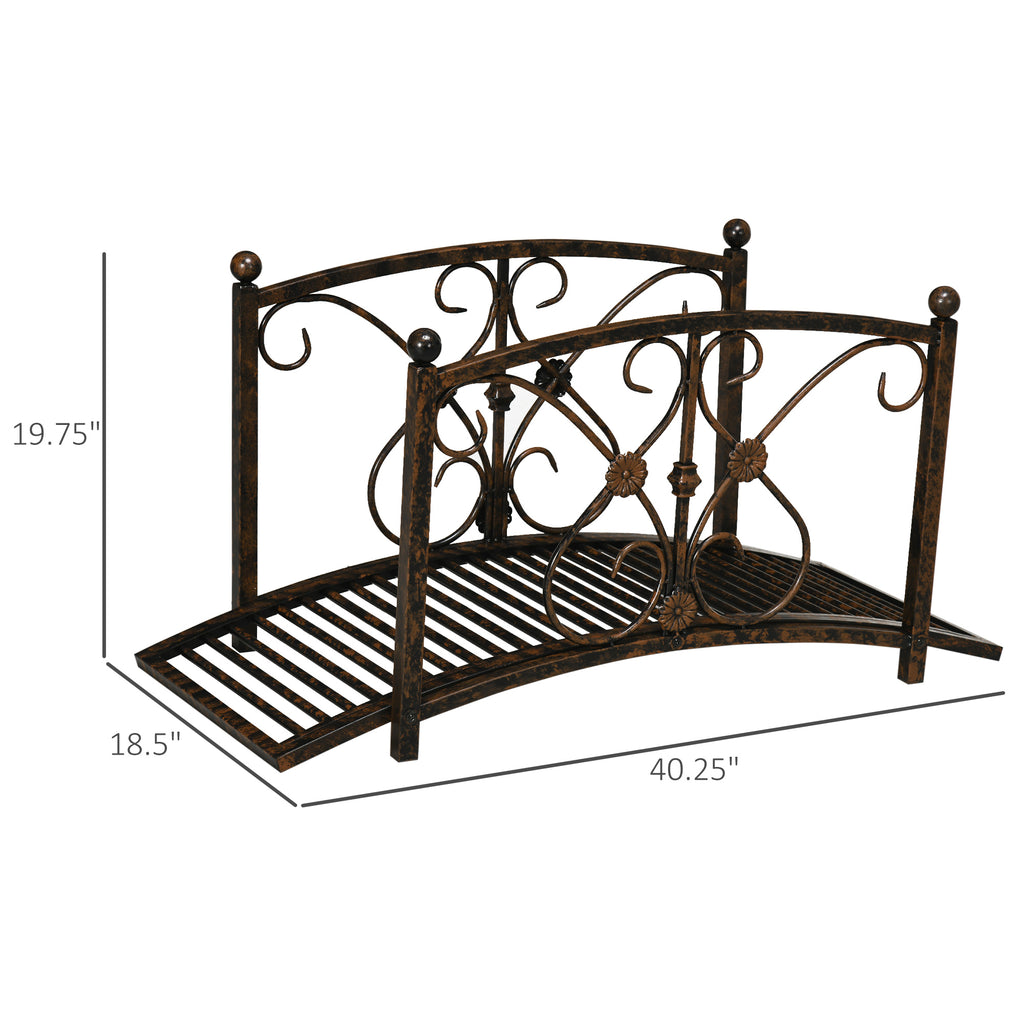 Outsunny 3.3FT Metal Arch Zen Garden Bridge