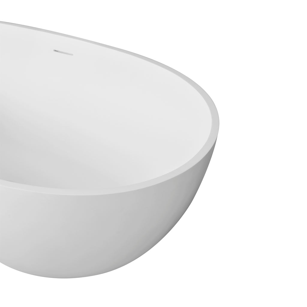 66.9 Inch Freestanding Solid Surface Soaking Bathtub