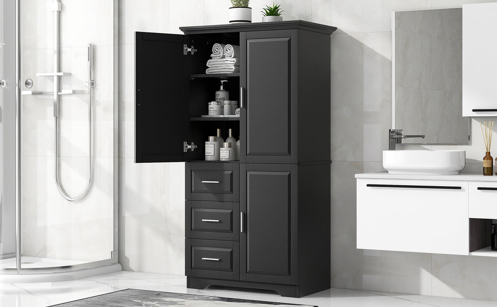 Tall and Wide Storage Cabinet with Doors for Bathroom/Office