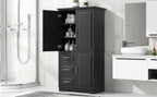 Tall and Wide Storage Cabinet with Doors for Bathroom/Office