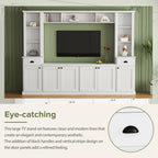 Minimalist Entertainment Wall Unit Set with Bridge for TVs Up to 75''