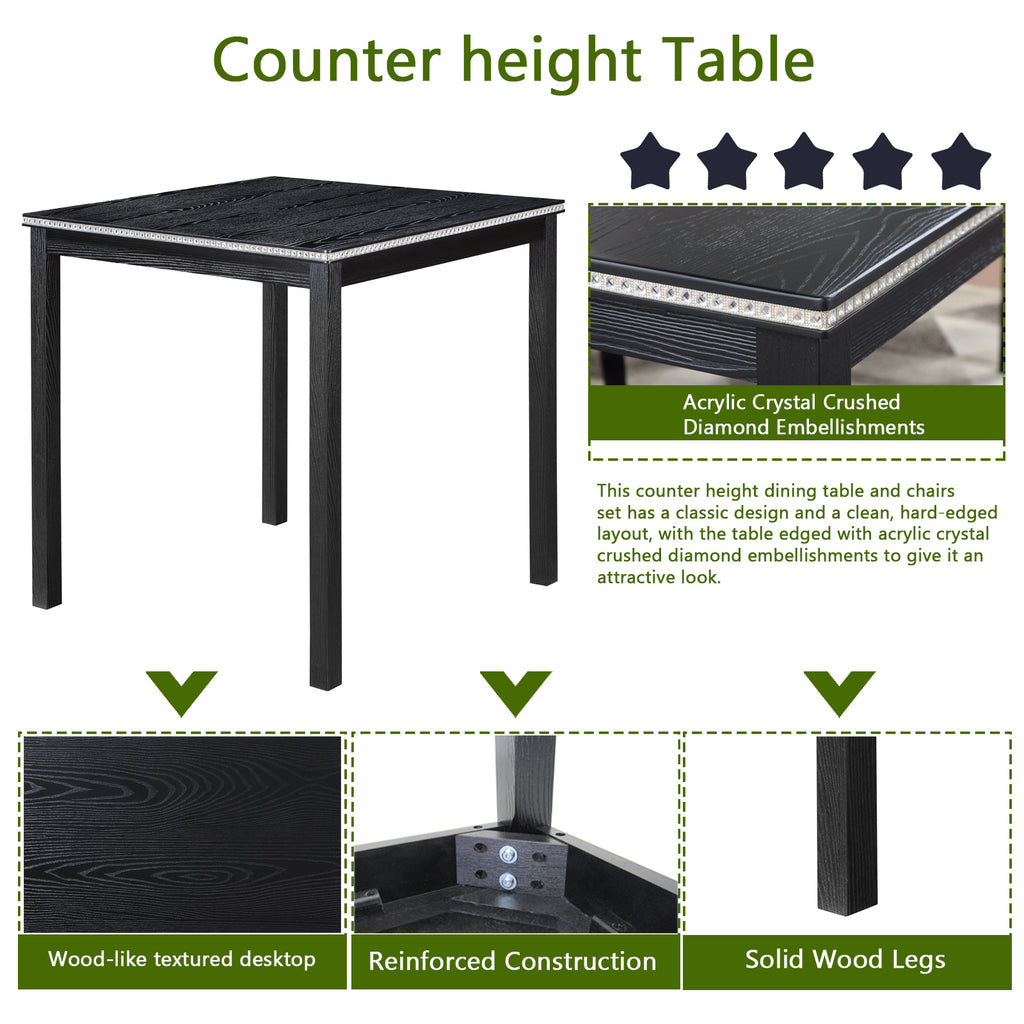5 Piece Counter Height Dining Table Set
