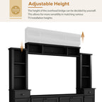 Minimalist Entertainment Wall Unit Set with Bridge